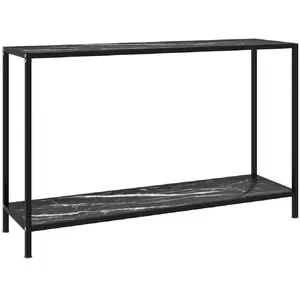 vidaXL Table console Noir 120x35x75 cm Verre trempé pas cher