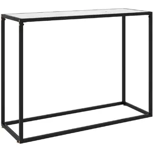 Comparateur de prix : vidaXL Table console Blanc 100x35x75 cm Verre trempé