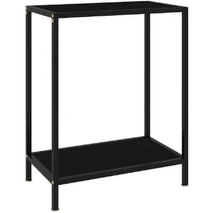 Comparateur de prix : vidaXL Table console Noir 60x35x75 cm Verre trempé