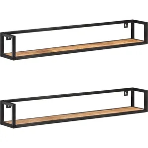 Comparateur de prix : vidaXL Étagères murales 2 pcs 120 cm Bois de manguier brut