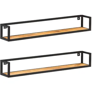 Comparateur de prix : vidaXL Étagères murales 2 pcs 120 cm Bois d'acacia massif