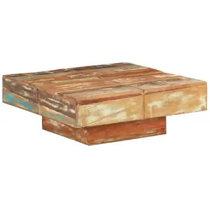 vidaXL Table basse 80x80x28 cm Bois de récupération massif pas cher