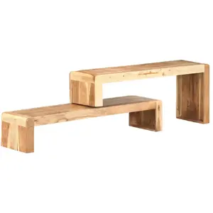 vidaXL Meubles TV 2 pcs Bois d'acacia massif pas cher
