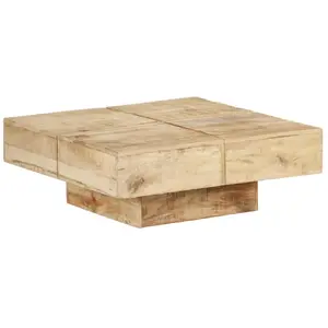 Comparateur de prix : vidaXL Table basse 80x80x28 cm Bois de manguier massif