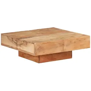 vidaXL Table basse 80x80x28 cm Bois d'acacia massif pas cher