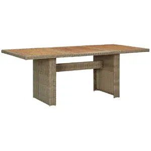 Vidaxl - Table à dîner de jardin Marron 200x100x74 cm Résine tressée pas cher
