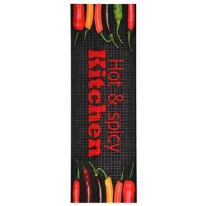 vidaXL Tapis de sol de cuisine lavable Hot&Spicy 45x150 cm pas cher