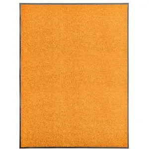 vidaXL Paillasson lavable Orange 90x120 cm pas cher