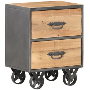 vidaXL Table de chevet 40x30x51 cm Bois de récupération solide pas cher