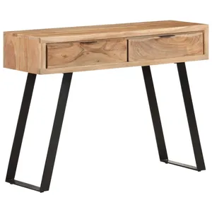 Comparateur de prix : vidaXL Table console 100x35x76 cm Bois d'acacia avec bord naturel