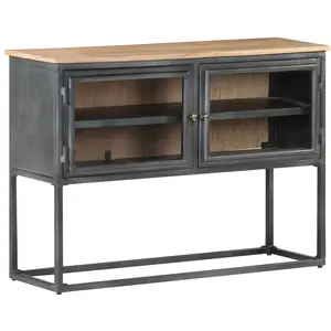 vidaXL Buffet Gris 100x30x70 cm Bois d'acacia massif pas cher