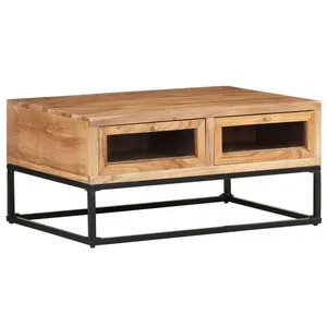 vidaXL Table basse 90x60x40 cm Bois d'acacia massif pas cher