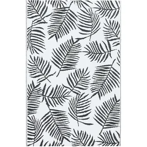 Comparateur de prix : Tapis d'extérieur Blanc et noir 160x230 cm pp Vidaxl Motif de feuille