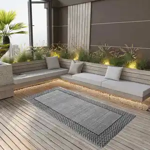 Comparateur de prix : Vidaxl - Tapis d'extérieur Gris 120x180 cm pp Noir et gris