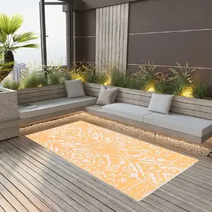 Comparateur de prix : Vidaxl - Tapis d'extérieur Orange et blanc 80x150 cm pp Orange et blanc