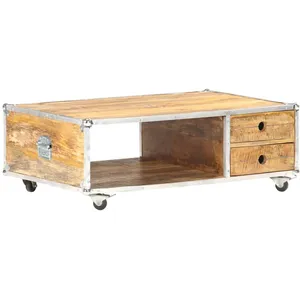 vidaXL Table basse 89x59x33 cm Bois massif de manguier brut pas cher