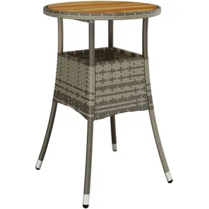 Comparateur de prix : vidaXL Table de jardin Ø60x75 cm Acacia et résine tressée Gris