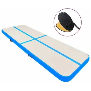 Comparateur de prix : vidaXL Tapis gonflable de gymnastique avec pompe 300x100x15cm PVC Bleu