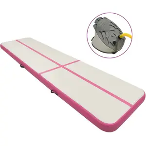 Comparateur de prix : vidaXL Tapis gonflable de gymnastique avec pompe 600x100x15cm PVC Rose