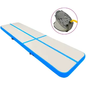 Comparateur de prix : vidaXL Tapis gonflable de gymnastique avec pompe 600x100x15cm PVC Bleu