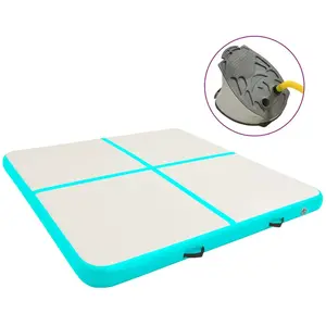 Comparateur de prix : vidaXL Tapis gonflable de gymnastique avec pompe 200x200x10cm PVC Vert