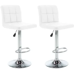 Comparateur de prix : vidaXL Tabourets de bar lot de 2 blanc similicuir