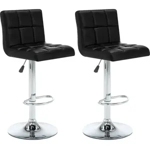 vidaXL Tabourets de bar lot de 2 noir similicuir pas cher