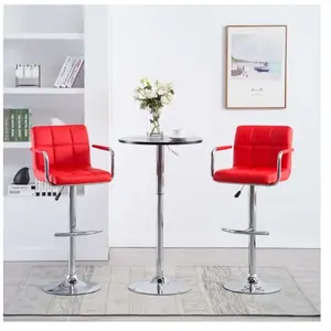 Non communiqué vidaXL Tabourets de bar lot de 2 rouge similicuir pas cher