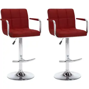 vidaXL Tabourets de bar lot de 2 rouge bordeaux similicuir pas cher