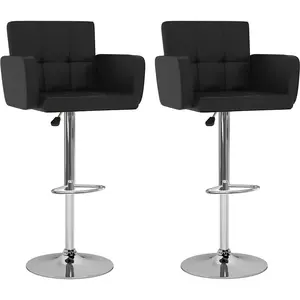 vidaXL Tabourets de bar lot de 2 noir similicuir pas cher