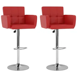 vidaXL Tabourets de bar lot de 2 rouge similicuir pas cher