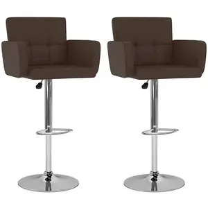 vidaXL Tabourets de bar lot de 2 marron similicuir pas cher