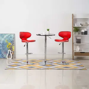 vidaXL Tabourets de bar 2 pcs rouge similicuir pas cher