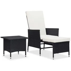 Comparateur de prix : vidaXL Salon de jardin 2 pcs avec coussins Résine tressée Noir