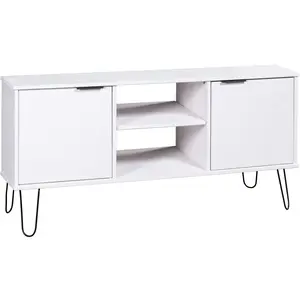 vidaXL Meuble TV New York Blanc Bois de pin massif pas cher