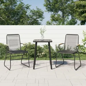 vidaXL Chaises de jardin 2 pcs noir 58x59x85,5 cm Rotin PVC pas cher