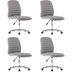 vidaXL Chaises à manger lot de 4 gris clair tissu pas cher