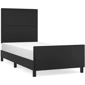 vidaXL Cadre de lit avec tête de lit Noir 100x200 cm Similicuir pas cher