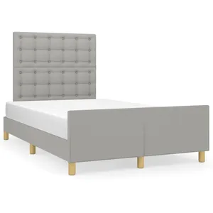 vidaXL Cadre de lit avec tête de lit Gris clair 120x200 cm Tissu pas cher