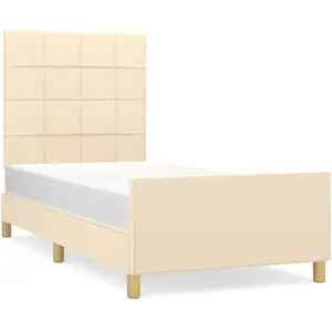 vidaXL Bedframe zonder matras 80x200 cm stof crÃmekleurig3125014 pas cher
