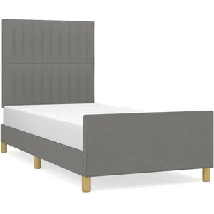 vidaXL Cadre de lit avec tête de lit Gris foncé 80x200 cm Tissu pas cher