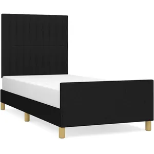 vidaXL Cadre de lit avec tête de lit Noir 80x200 cm Tissu pas cher