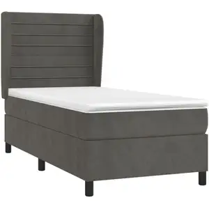 vidaXL Sommier à lattes de lit avec matelas Gris foncé 100x200 cm pas cher