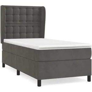 vidaXL Sommier à lattes de lit avec matelas Gris foncé 100x200 cm pas cher