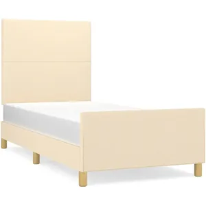 vidaXL Cadre de lit avec tête de lit Crème 80x200 cm Tissu pas cher