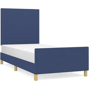 vidaXL Cadre de lit avec tête de lit Bleu 80x200 cm Tissu pas cher