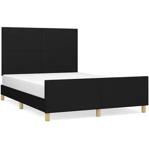 vidaXL Cadre de lit avec tête de lit Noir 140x200 cm Tissu pas cher