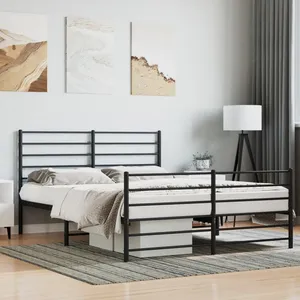 vidaXL Cadre de lit avec tête de lit Crème 120x200 cm Tissu pas cher