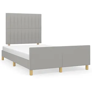 vidaXL Cadre de lit avec tête de lit Gris clair 120x200 cm Tissu pas cher