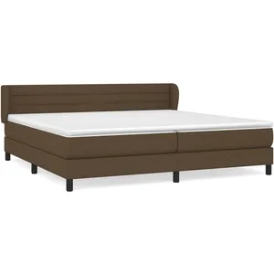 vidaXL Sommier à lattes de lit avec matelas Marron foncé 200x200 cm pas cher